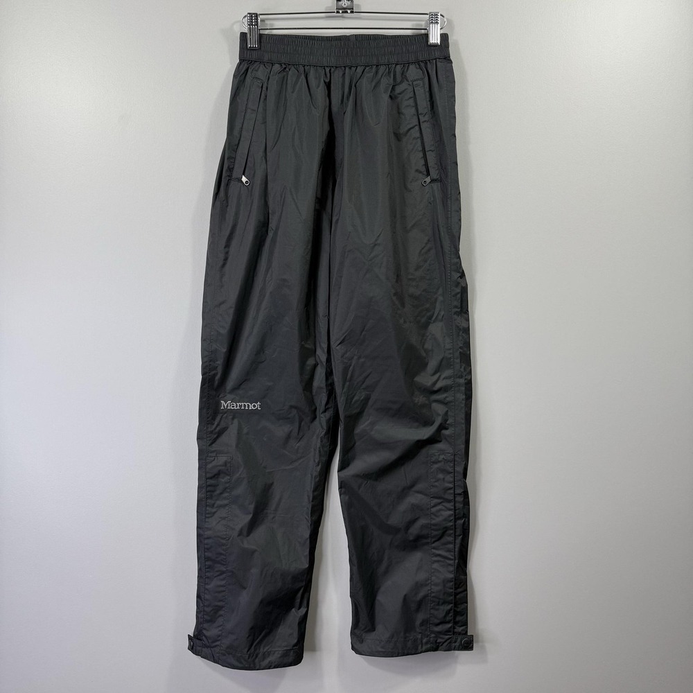 Marmot Rain Pants Womens XS Gray Lightweight Waterproof Elastic Waist Hiking